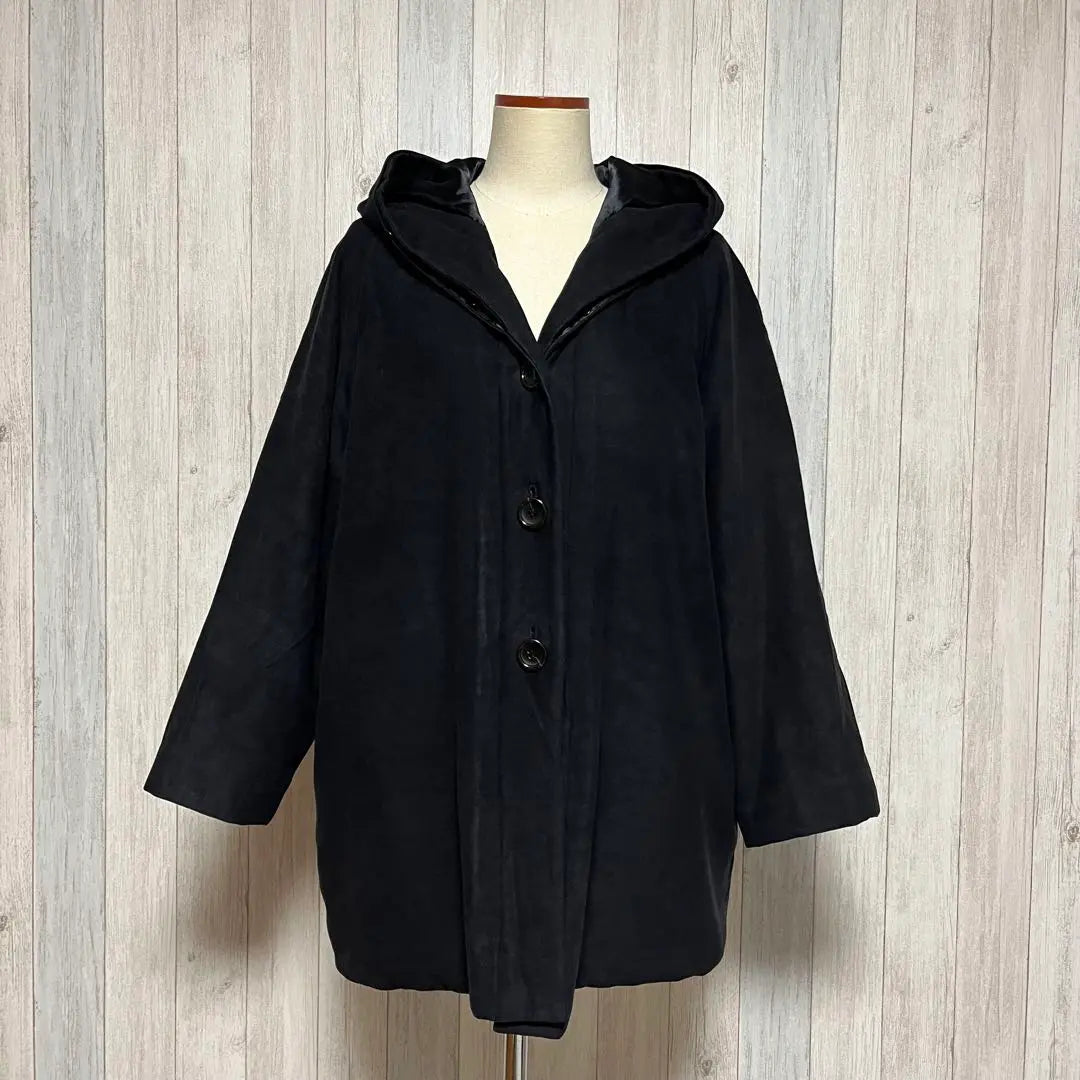 [BALLSEY] Padded down jacket outerwear hooded fur black loose