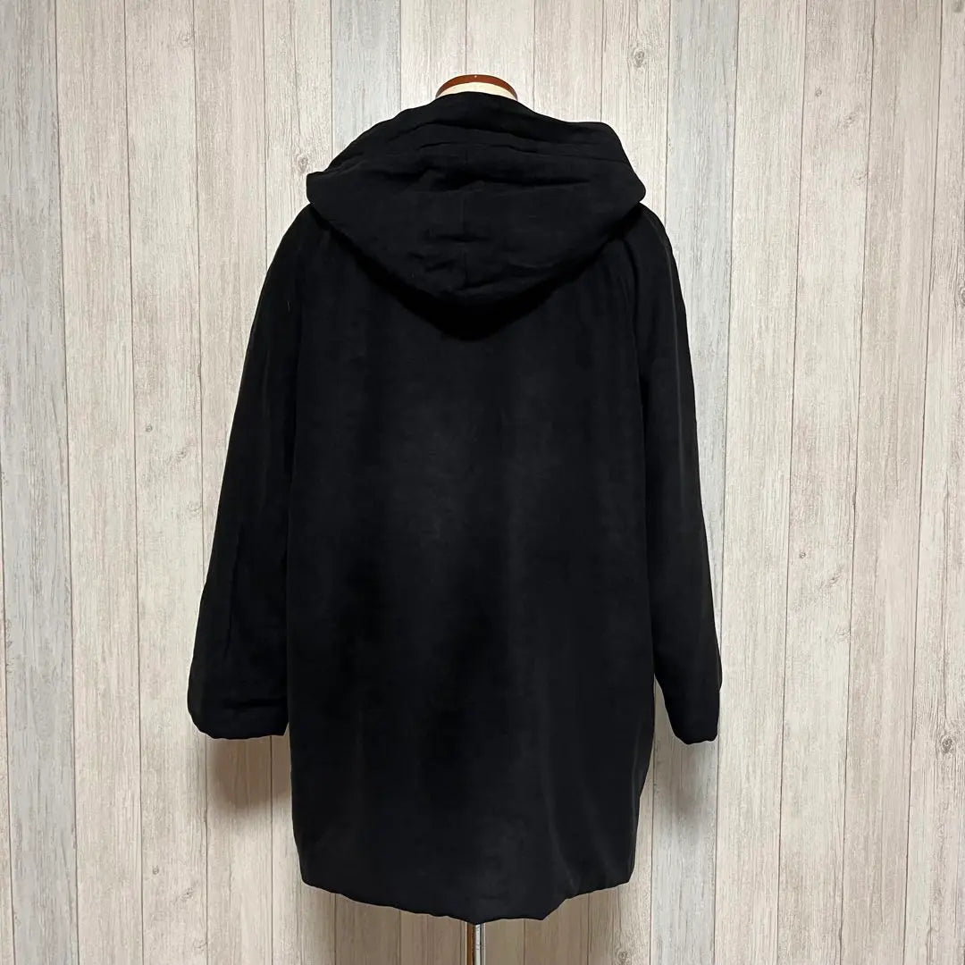 [BALLSEY] Padded down jacket outerwear hooded fur black loose