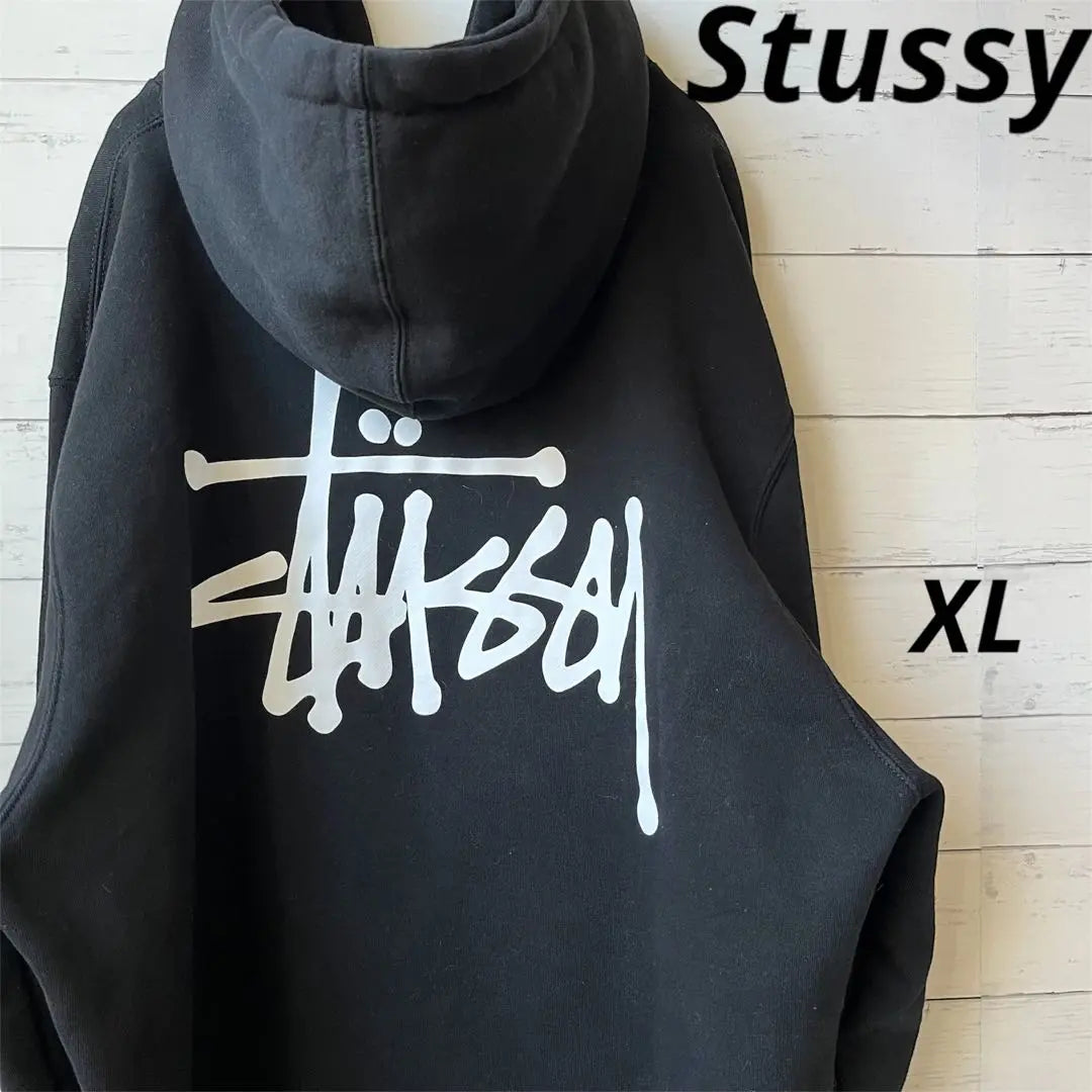 [XL size] Stussy ⭐︎ Back print logo hoodie [Black] Sold out immediately