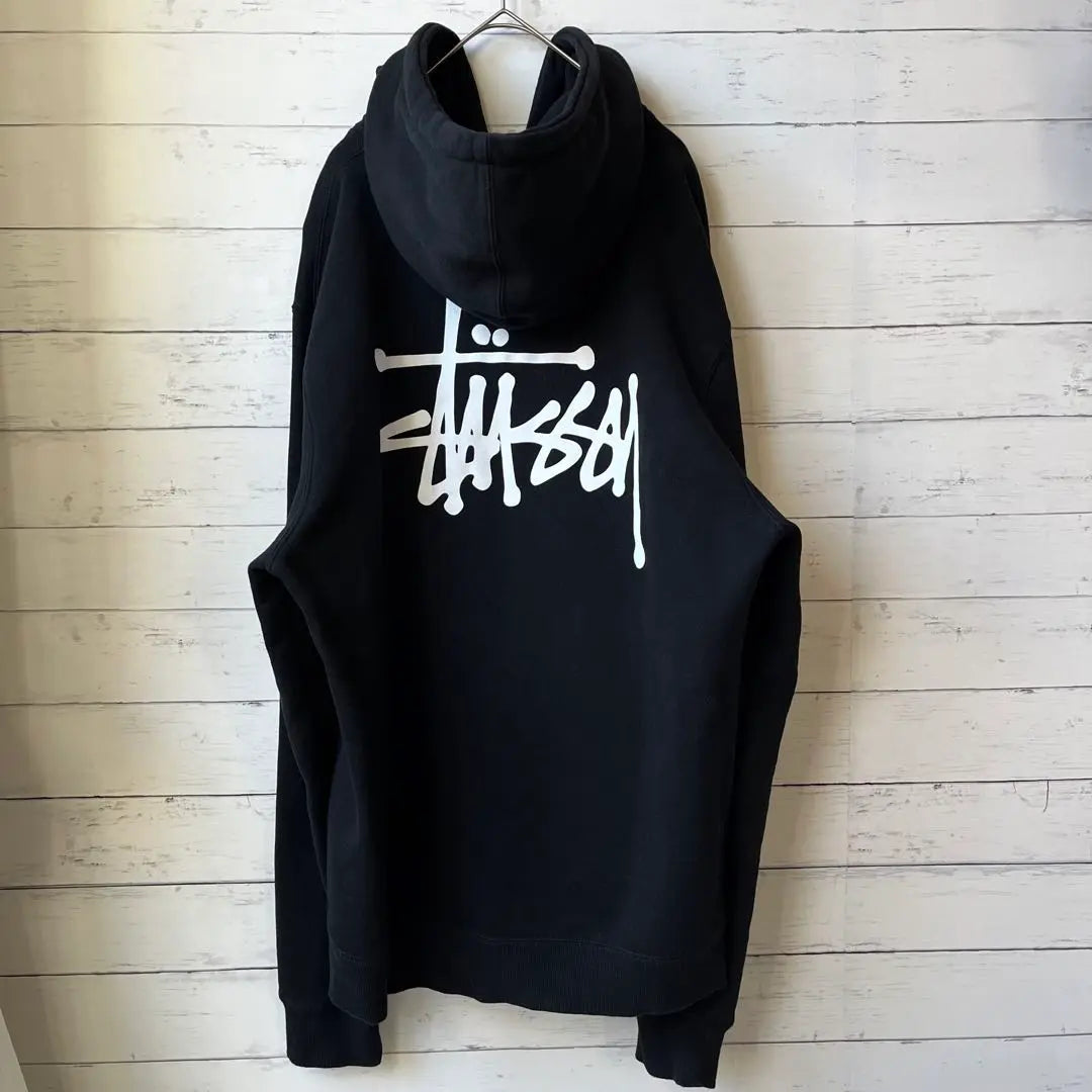 [XL size] Stussy ⭐︎ Back print logo hoodie [Black] Sold out immediately