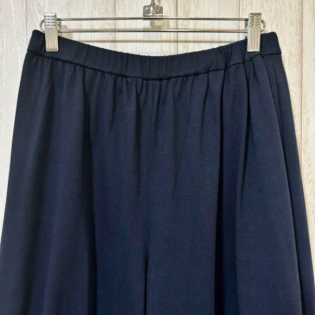 ♦Música de la Tierra y Ecología♦Pantalones Gauchos Azul Marino con Cintura Elástica | ♦アースミュージックアンドエコロジー♦ウエストゴム ネイビー ガウチョパンツ