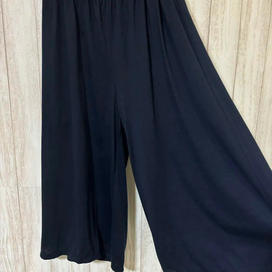 ♦Earth Music and Ecology♦Elastic Waist Navy Gaucho Pants | ♦アースミュージックアンドエコロジー♦ウエストゴム ネイビー ガウチョパンツ