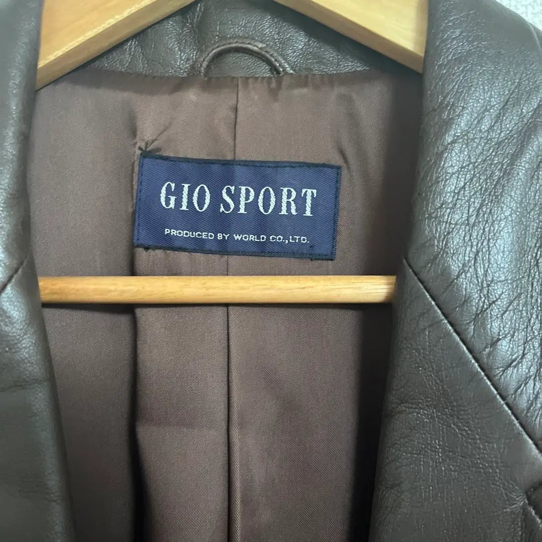 GIO SPORT Brown Leather Jacket Sheep Leather