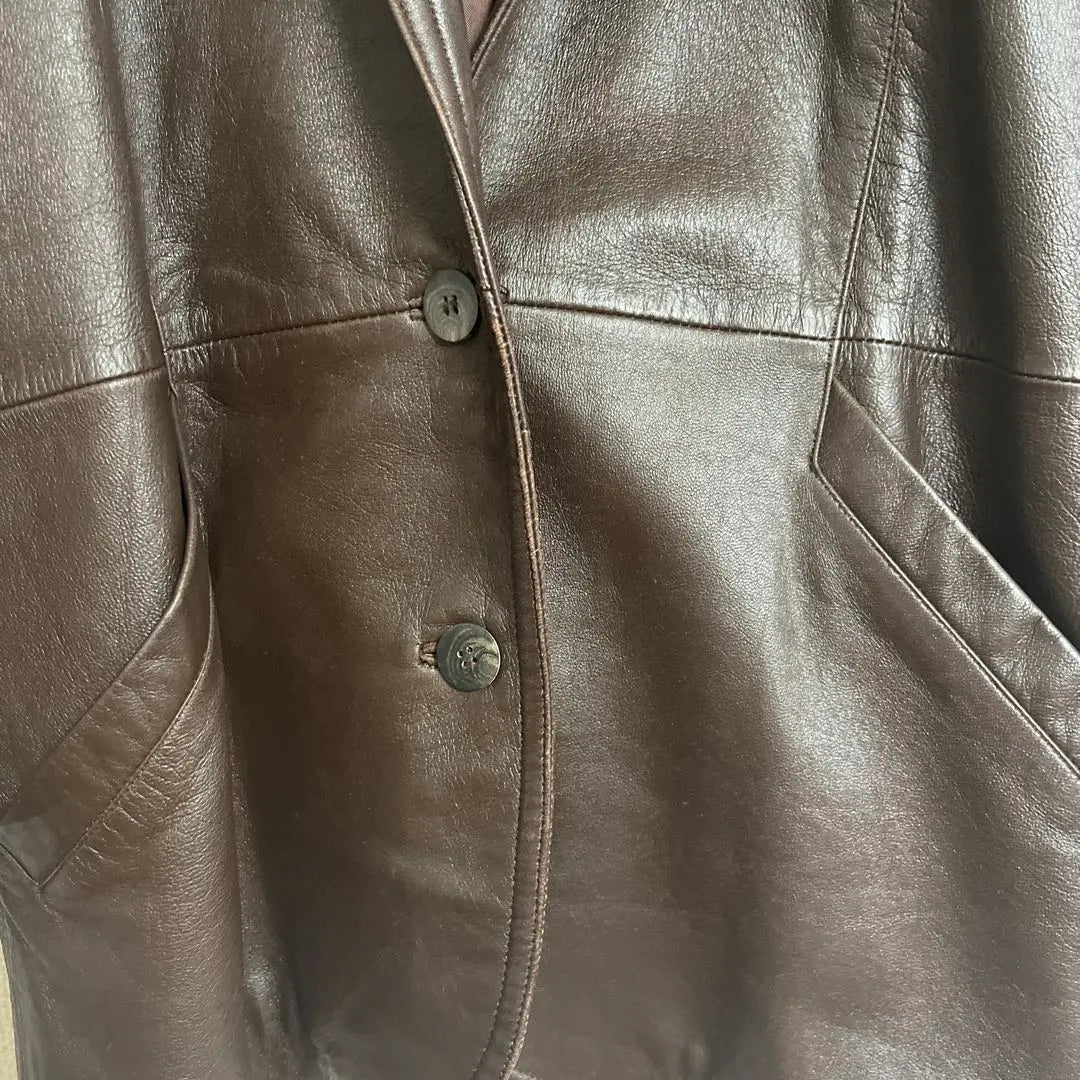 GIO SPORT Brown Leather Jacket Sheep Leather