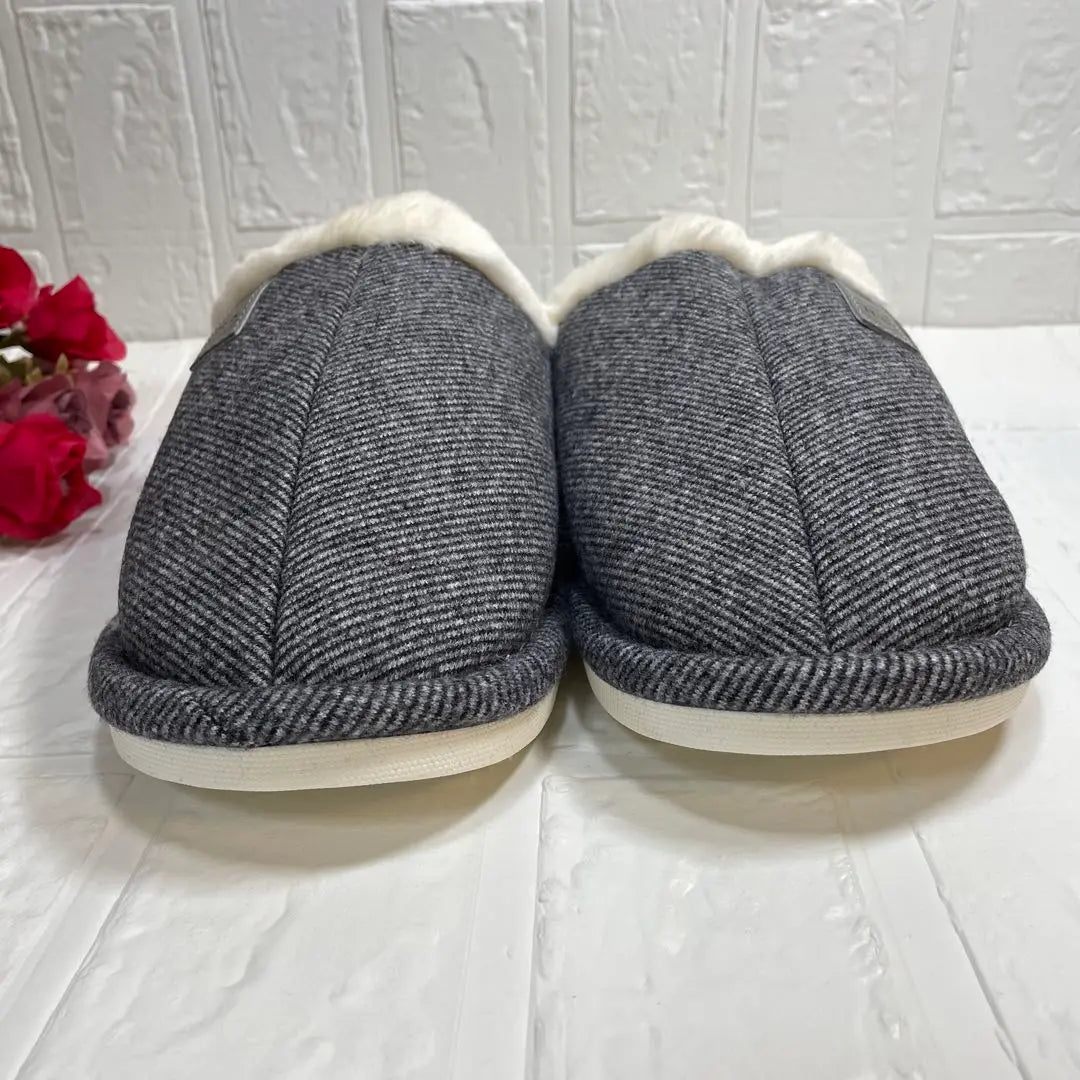 [Teddy] Slippers, Autumn/Winter Warm Room Shoes, Memory Foam, Gray