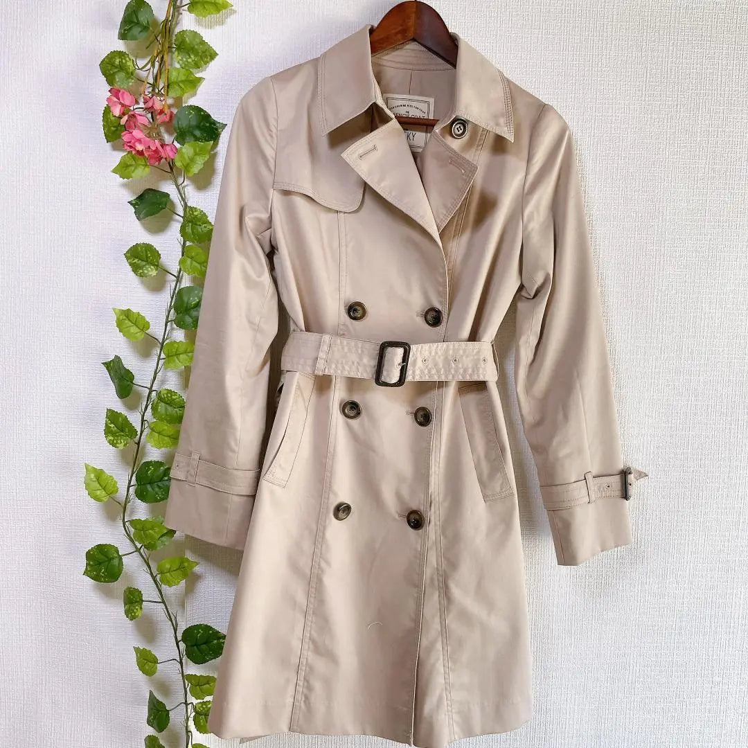 Vicky Trench Coat Spring Court Cotton Solid Correspondence Class Commuting Office Casual | ビッキー トレンチコート スプリングコート 綿 無地 通勤 オフィスカジュアル