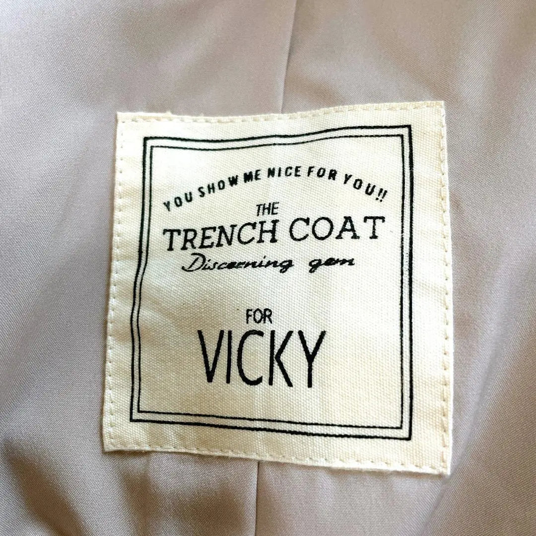 Vicky Trench Coat Spring Court Cotton Solid Correspondence Class Commuting Office Casual | ビッキー トレンチコート スプリングコート 綿 無地 通勤 オフィスカジュアル