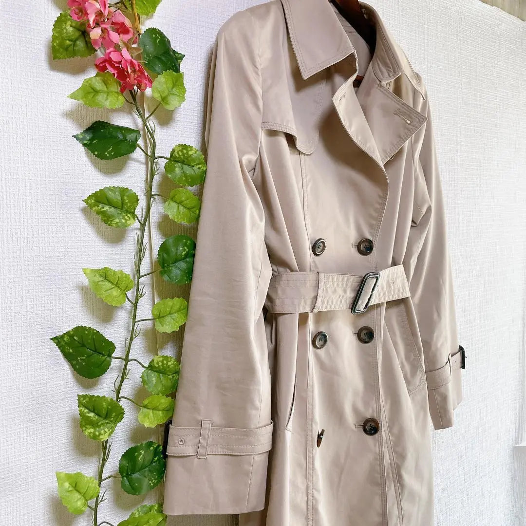 Vicky Trench Coat Spring Court Cotton Solid Correspondence Class Commuting Office Casual | ビッキー トレンチコート スプリングコート 綿 無地 通勤 オフィスカジュアル