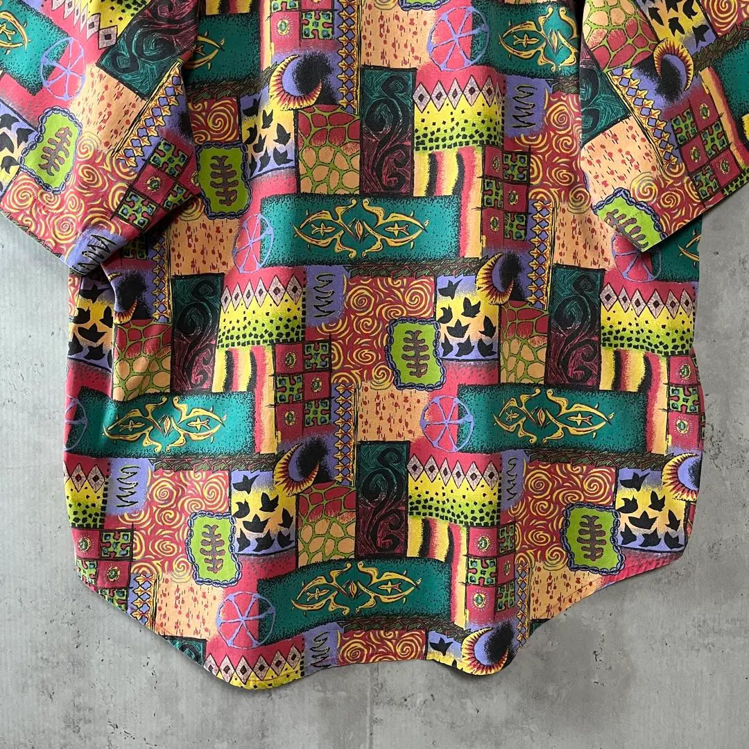 THE TERRITORY AHEAD patterned shirt, all-over pattern, oversized, short sleeves