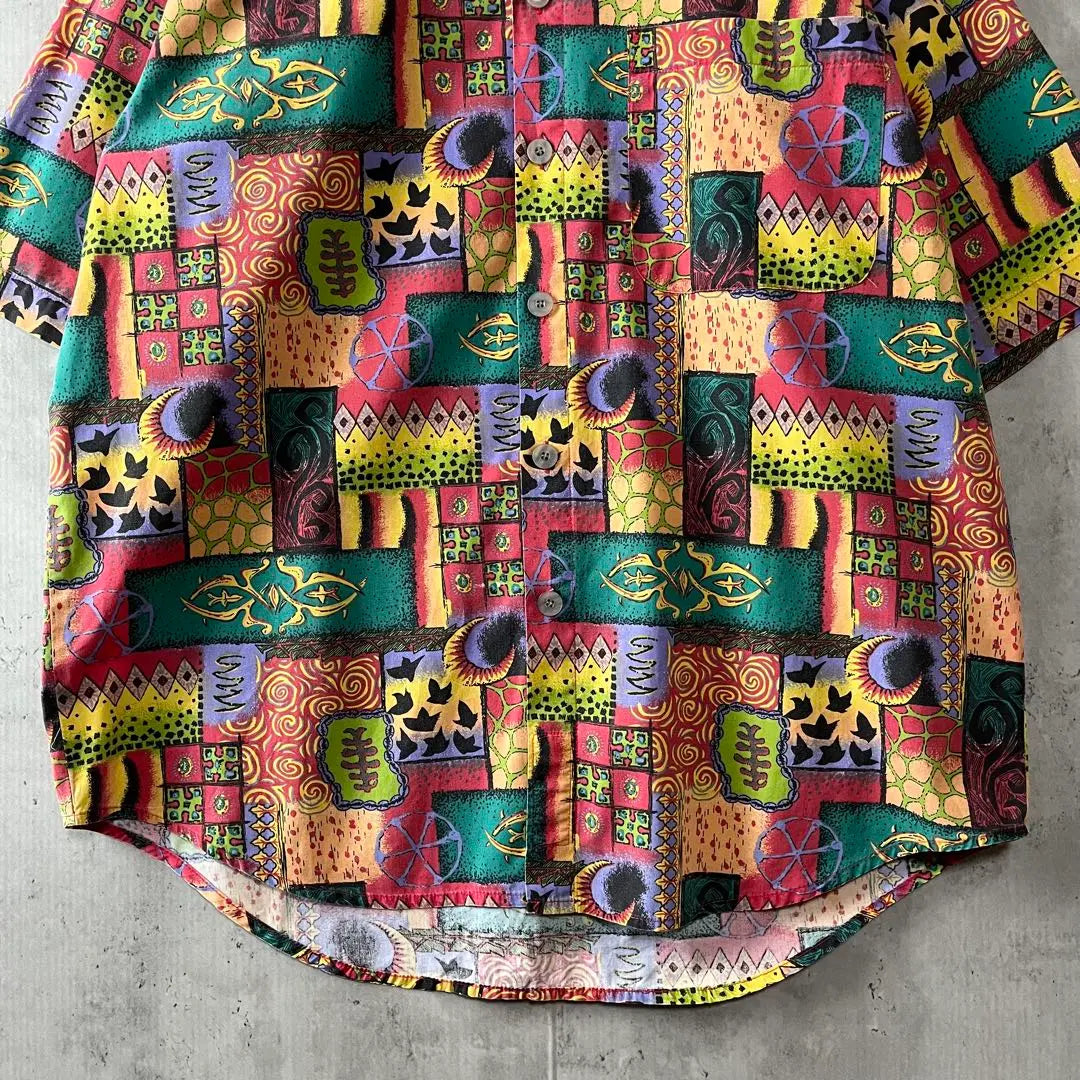 THE TERRITORY AHEAD patterned shirt, all-over pattern, oversized, short sleeves