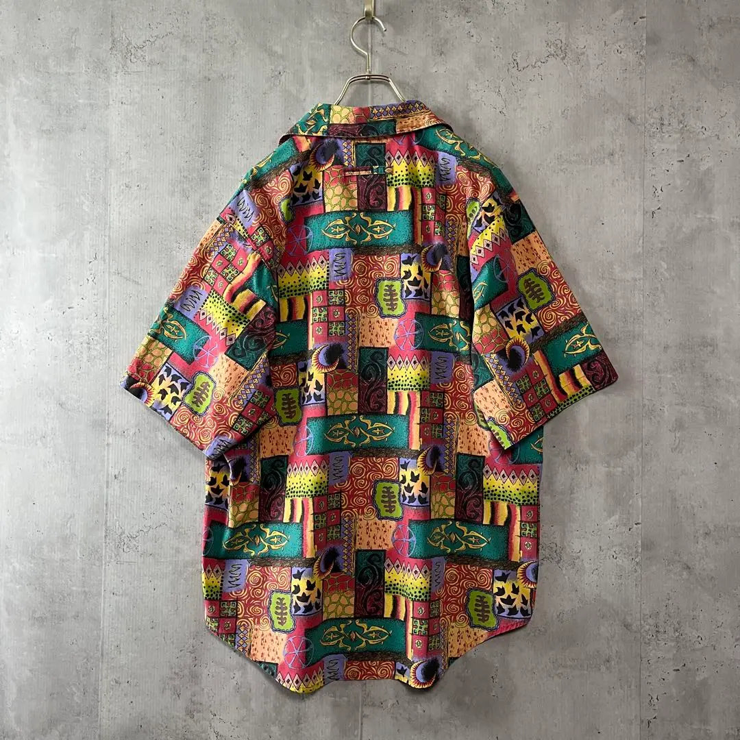 THE TERRITORY AHEAD patterned shirt, all-over pattern, oversized, short sleeves