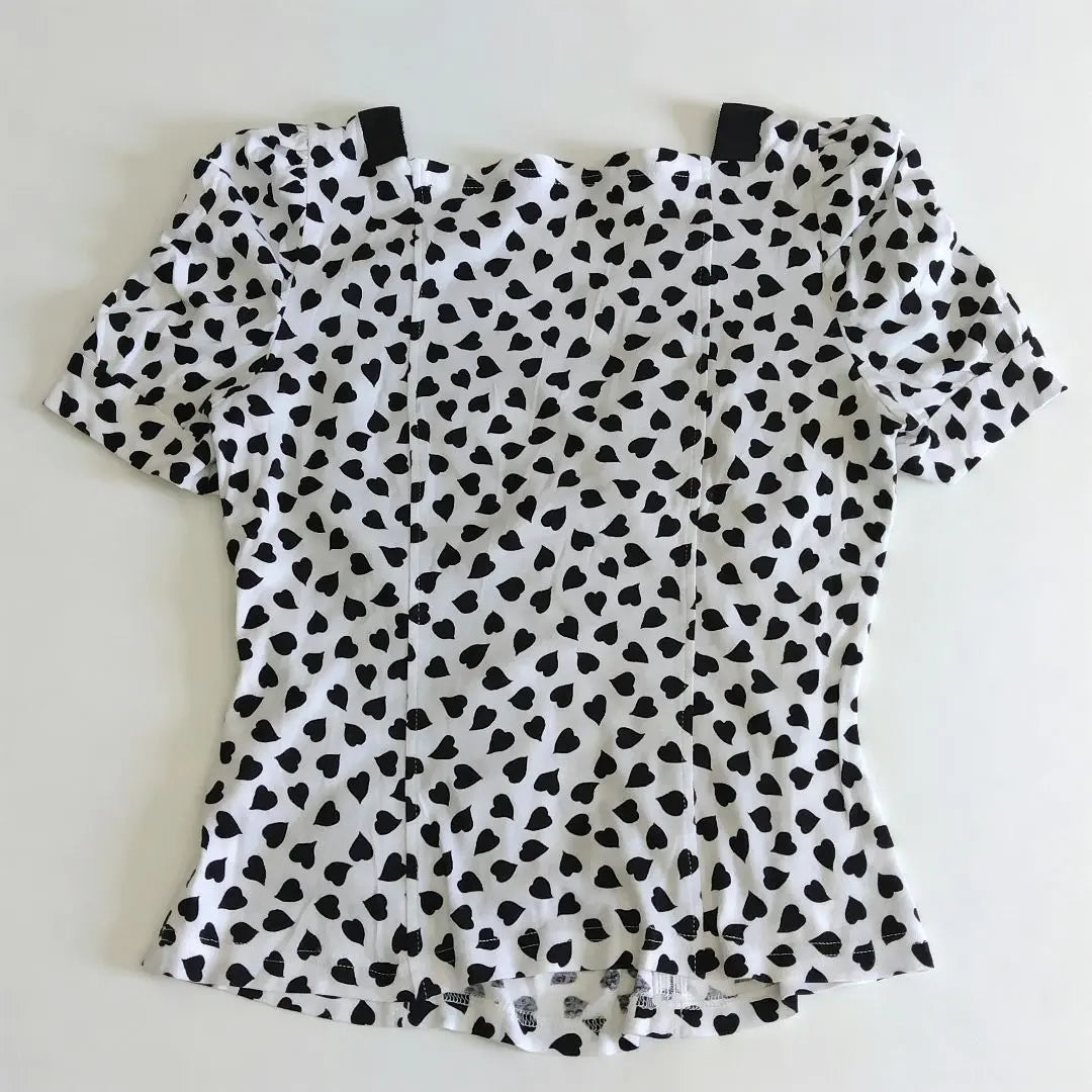 M's Gracie ribbon cut and sew heart pattern T-shirt white white