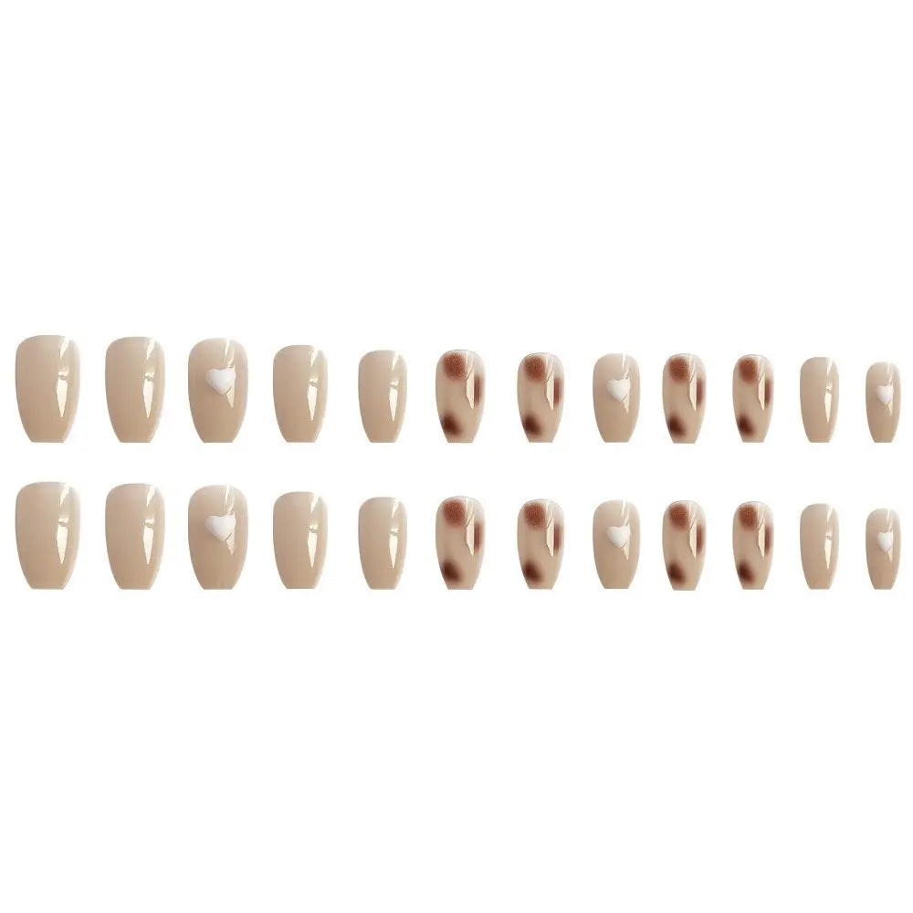 24 pieces nail tips, dull color, ballerina, fake nails, natural, Korea