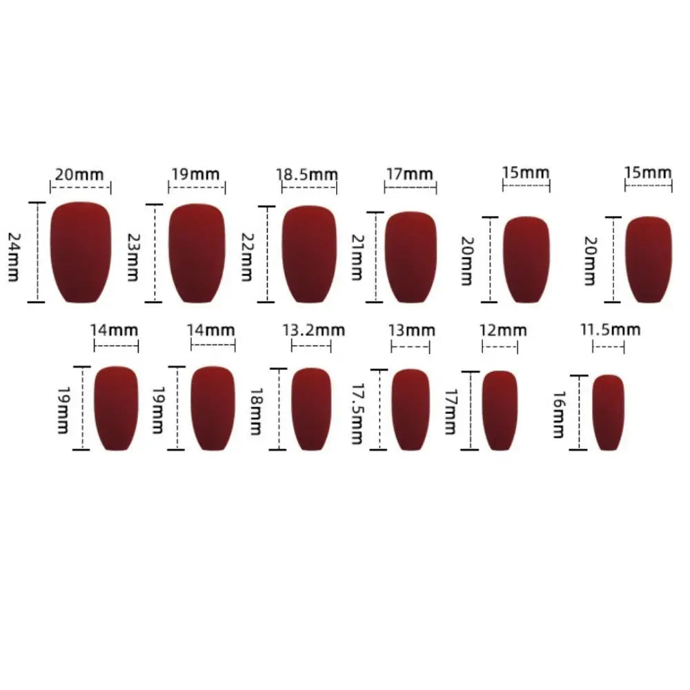 24 pieces nail tips, dull color, ballerina, fake nails, natural, Korea