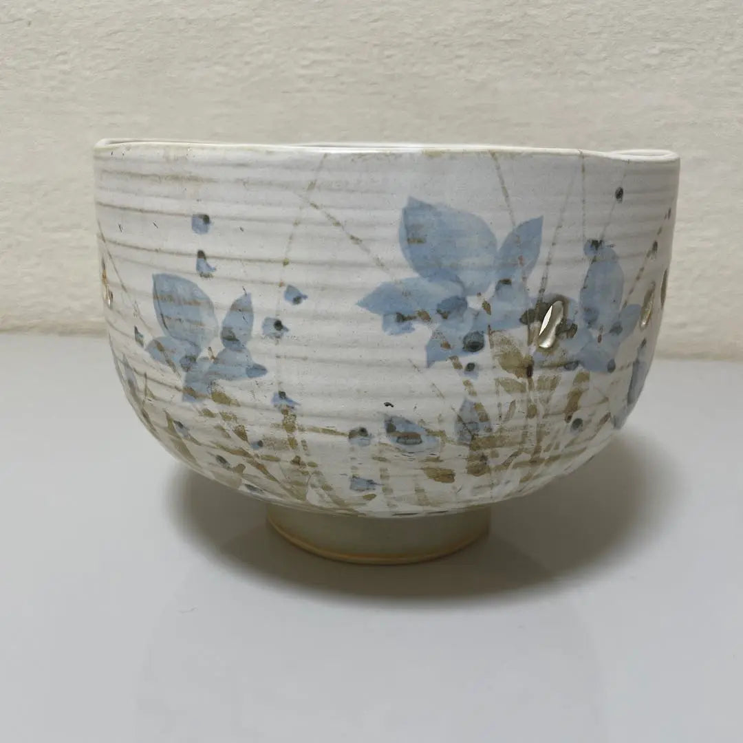 [Shimizu ware] Saito Kumoraku Kiln Bellflower Pattern Openwork Pottery Japanese Tableware Ceramics