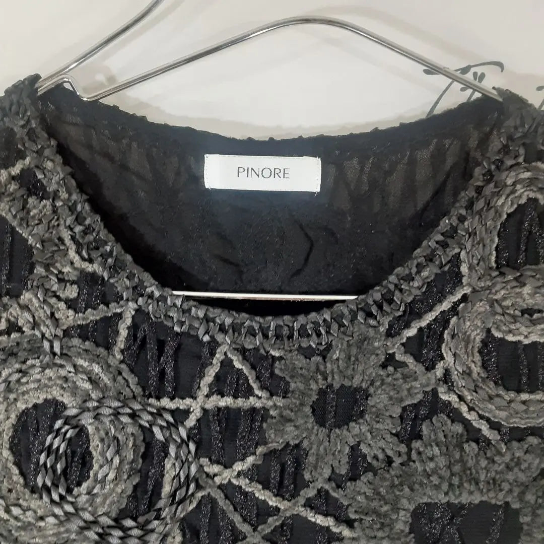 Pinore King, Japan Made in Japan, Superb Condition, Black x Gray, Embroidery, Mall, Leather, Vest