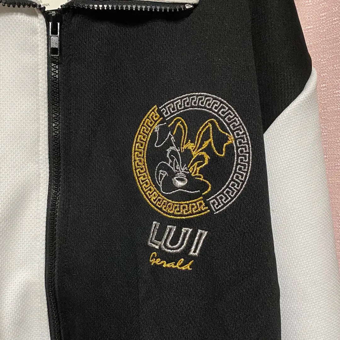 LUI Black White Zip-Up Shirt