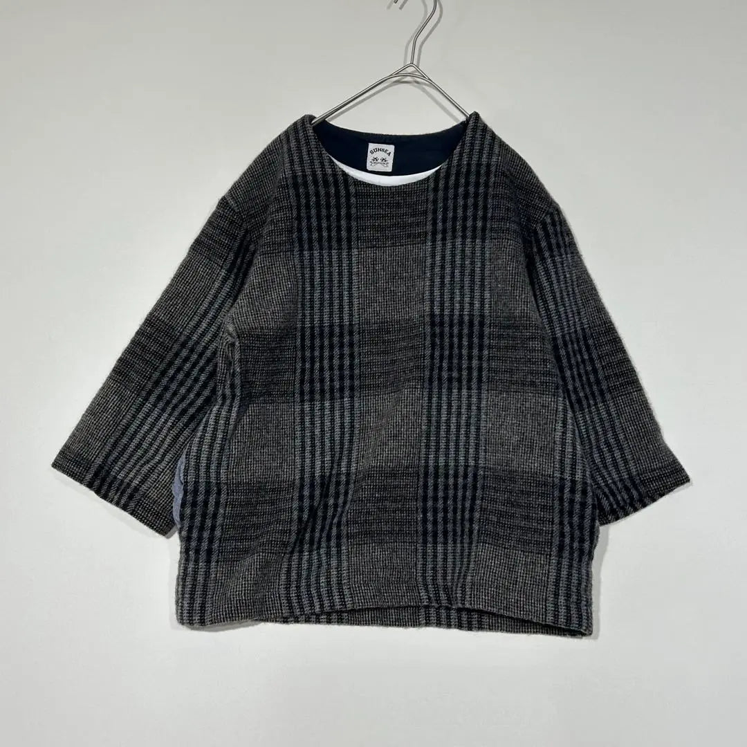 Sancy wool check tee pullover check | サンシー　WOOL CHECK TEE プルオーバー　たチェック