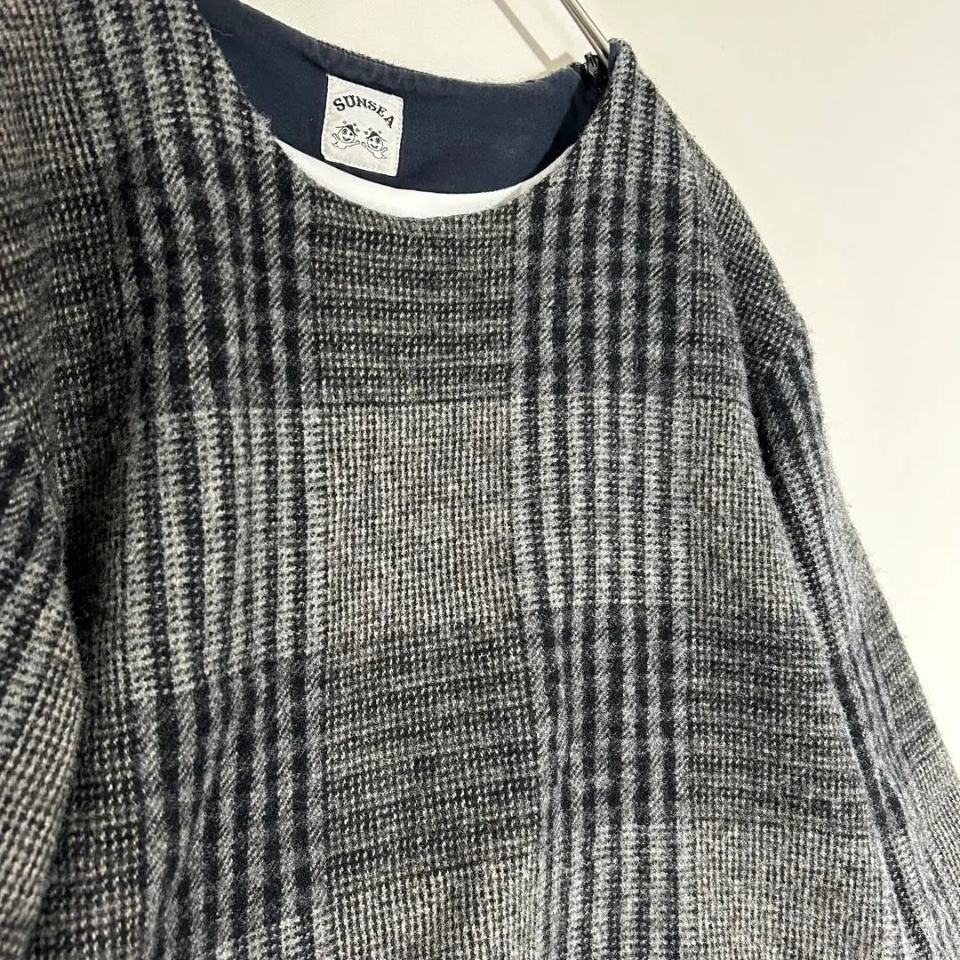 Sancy wool check tee pullover check | サンシー　WOOL CHECK TEE プルオーバー　たチェック