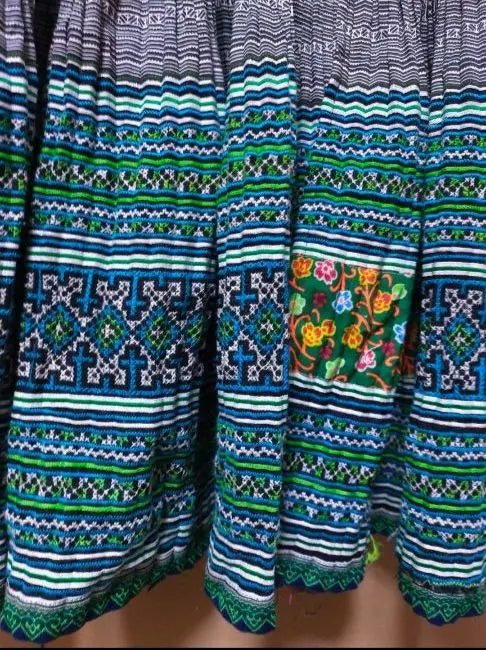 Ethnic denim clothing jacket long cardigan Hmong remake clothing 1