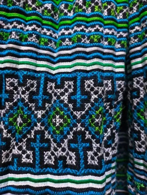 Chaqueta vaquera étnica, cárdigan largo, ropa remake Hmong 1