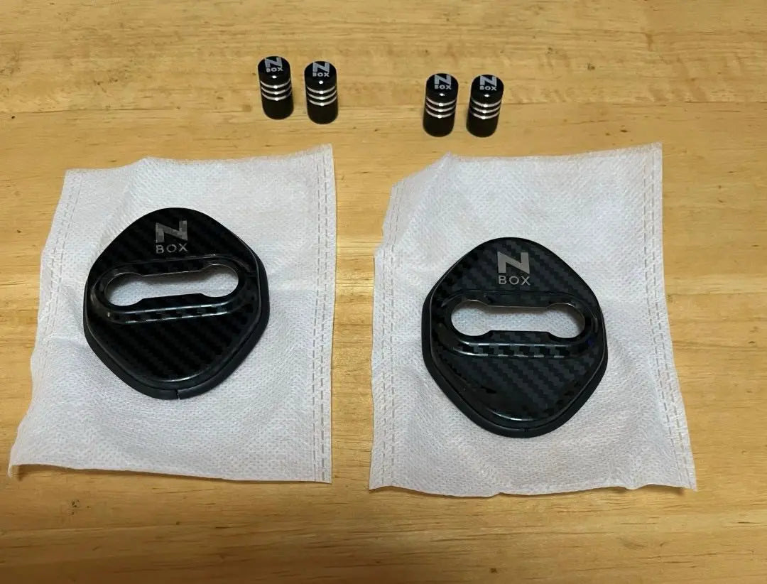 N-BOX Custom Door lock striker cover 2 pieces of tire valve caps