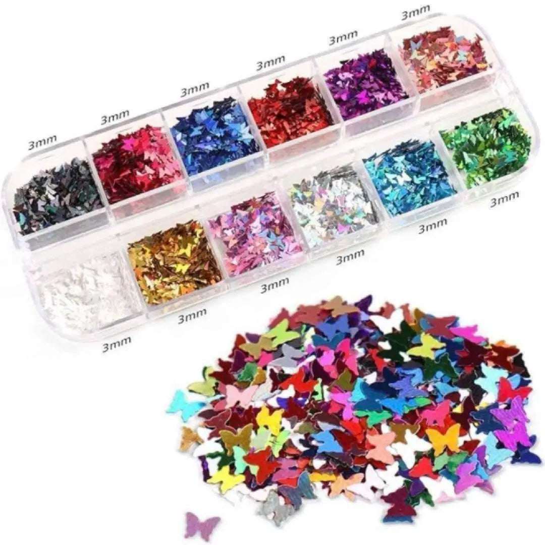 Nail parts nail art kit glitter butterfly butterfly glitter 24 colors