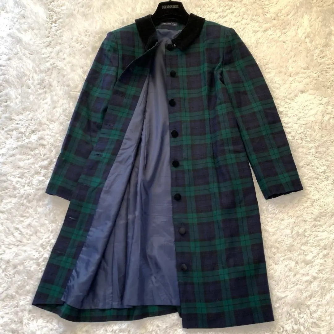 Yorkland Light Outerwear Dress Check Velor Collar Button A-line