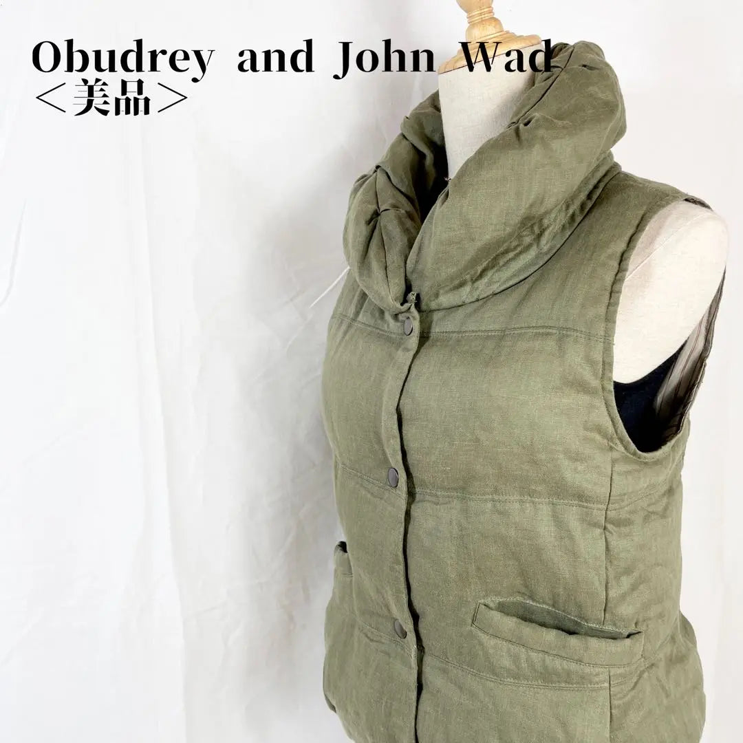 [Buen estado] Chaleco con cuello chal de Audrey y John Wad | 【美品】 オードリーアンドジョンワッド ショールカラー ダウンベスト