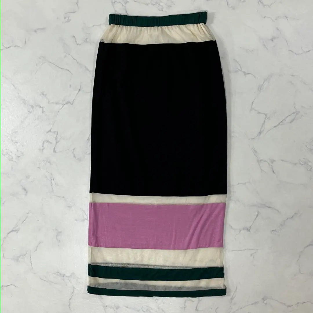 Beautiful condition AMERI switch, different materials, lining, elastic waist, transparent, midi skirt