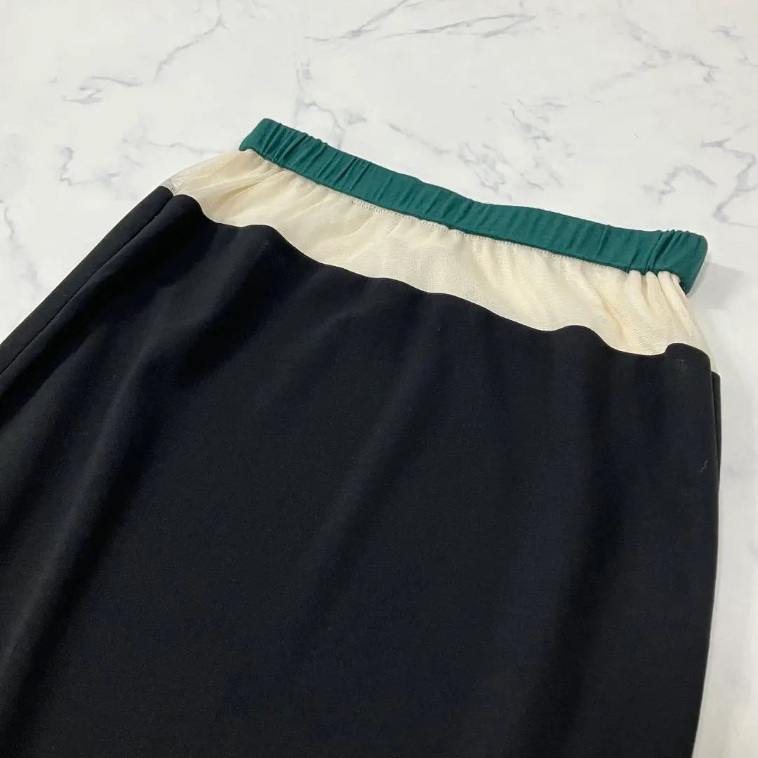 Beautiful condition AMERI switch, different materials, lining, elastic waist, transparent, midi skirt