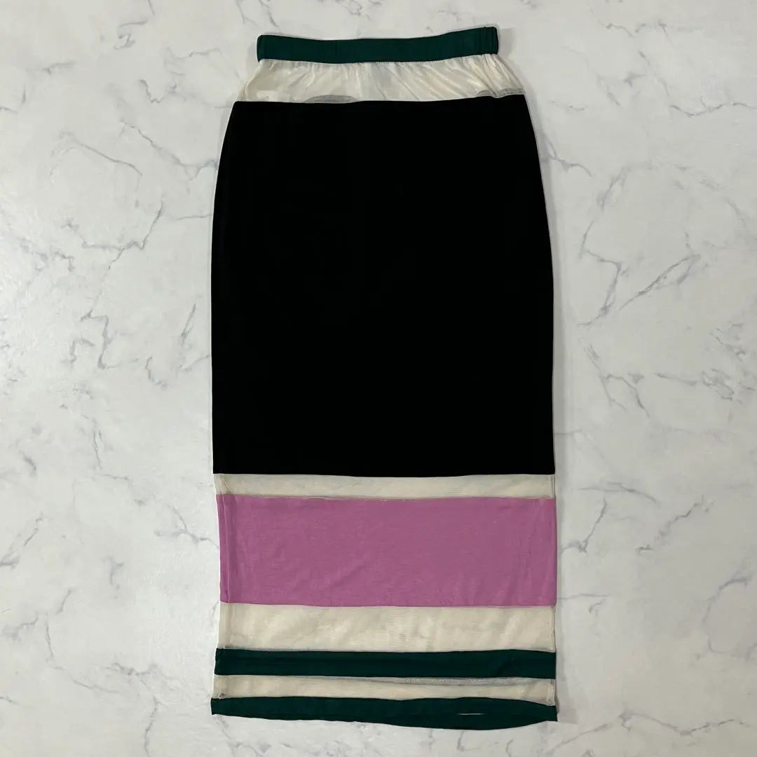 Beautiful condition AMERI switch, different materials, lining, elastic waist, transparent, midi skirt