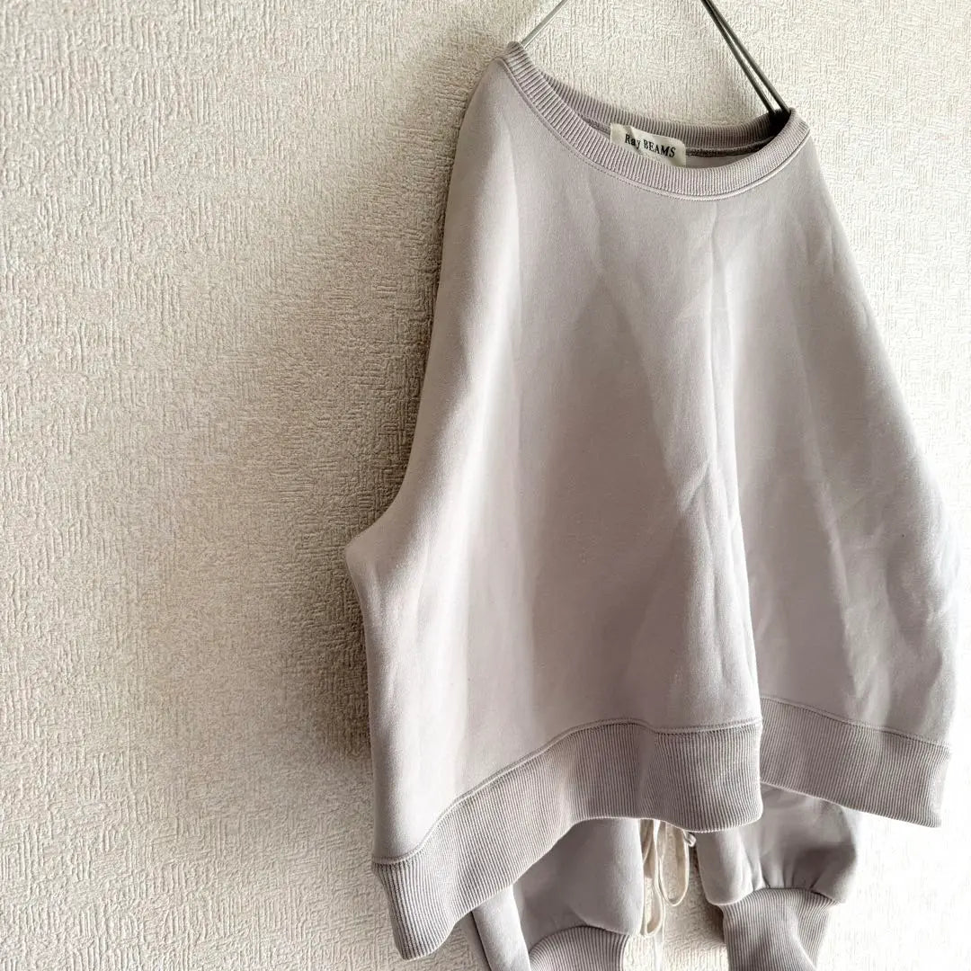 Ray BEAMS Sweatshirt Simple Back Ribbon Cute Casual Daily