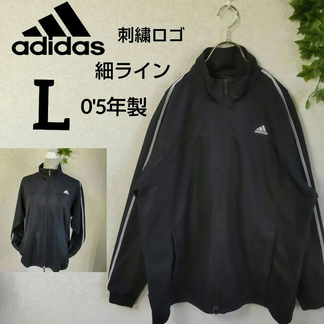 Chaqueta deportiva negra retro adidas adidas jersey para hombre talla L