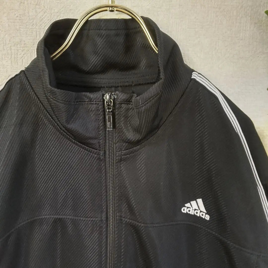 Chaqueta deportiva negra retro adidas adidas jersey para hombre talla L