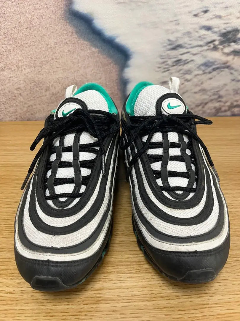 [NIKE AIR MAX 97 Black x White x Green 27cm]