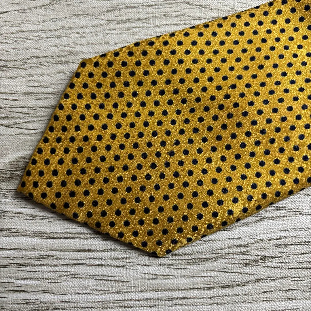 Vitaroso Italy Gold Polka Dot Pattern Tie ②