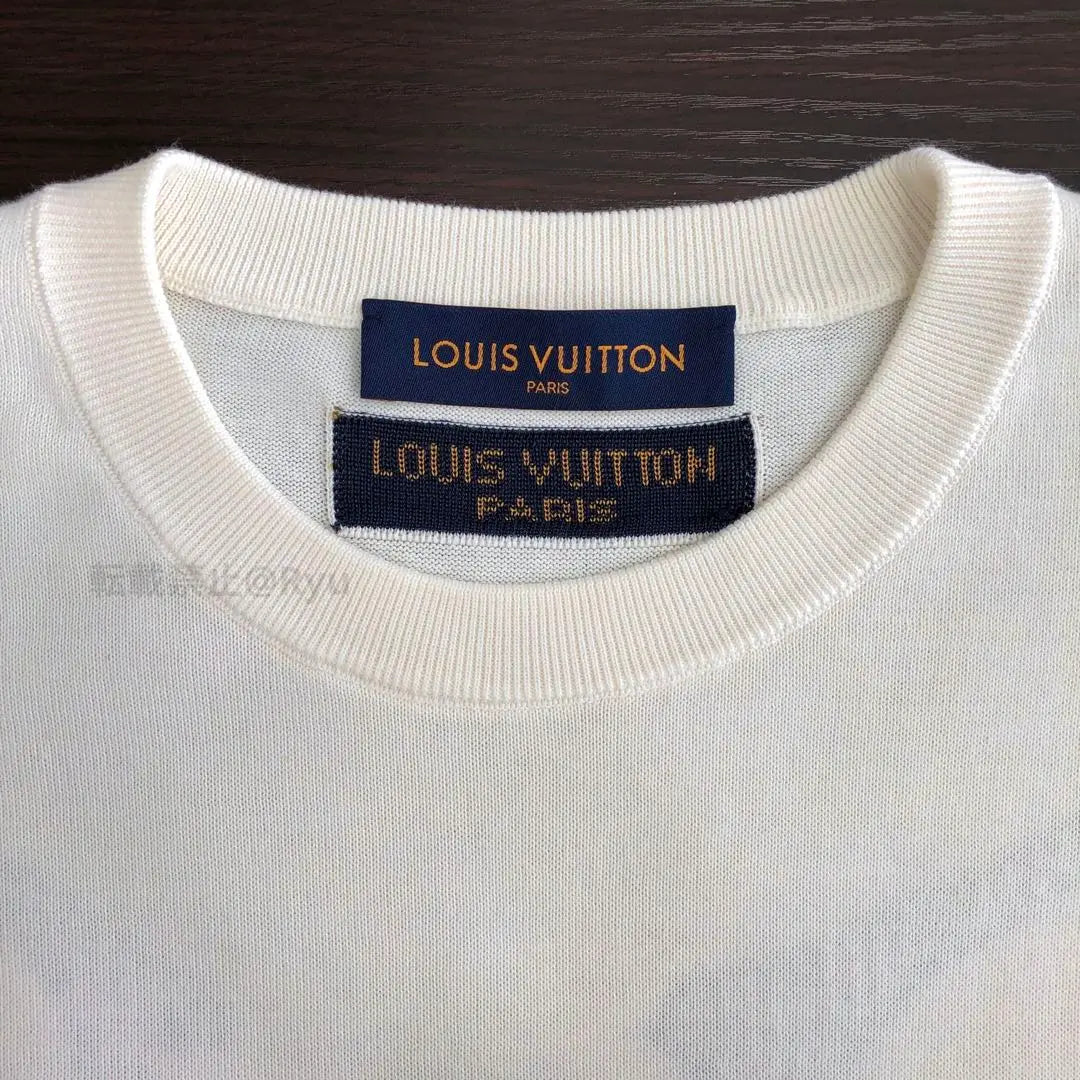 Louis Vuitton Camiseta Louis Vuitton End Gall De Punto De Manga Corta Blanco | ルイヴィトン LOUIS VUITTON エンドゴール 半袖ニット Tシャツ 白