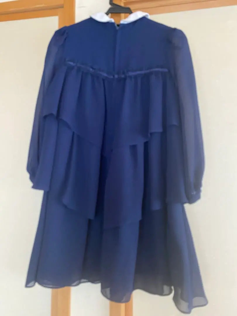 Navy frilled dress (with white collar)