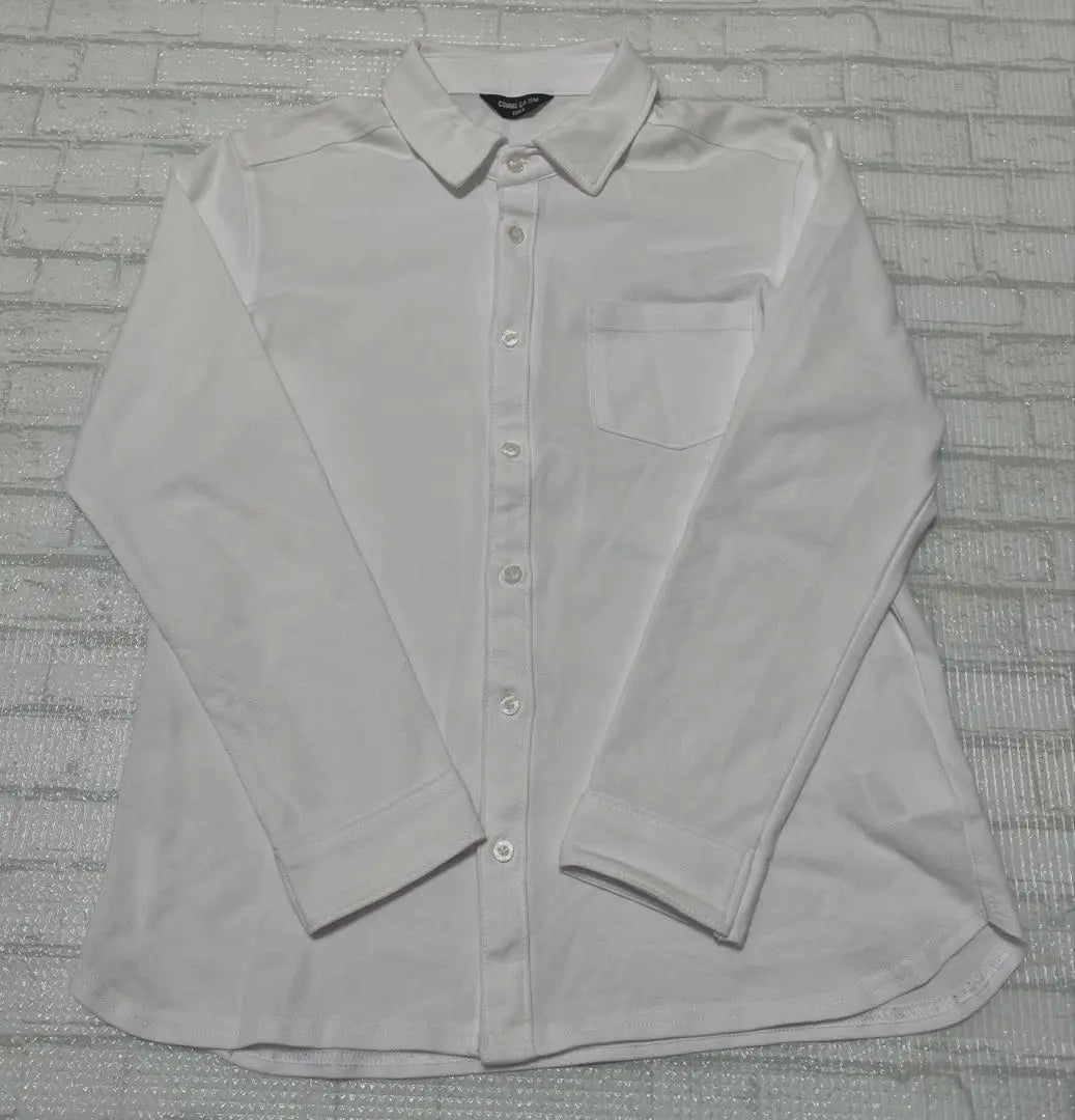 [Good condition] Com-Simmu shirt with tie, long sleeve, white polo shirt, formal 150 | 【美品】コムサイズム ネクタイ付きシャツ 長袖 白ポロシャツ フォーマル 150