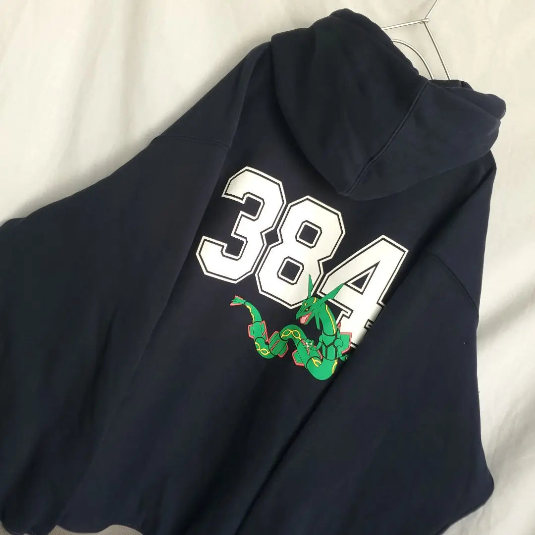 Sudadera con capucha de peso pesado GU Pokemon Rayquaza XL Navy Game