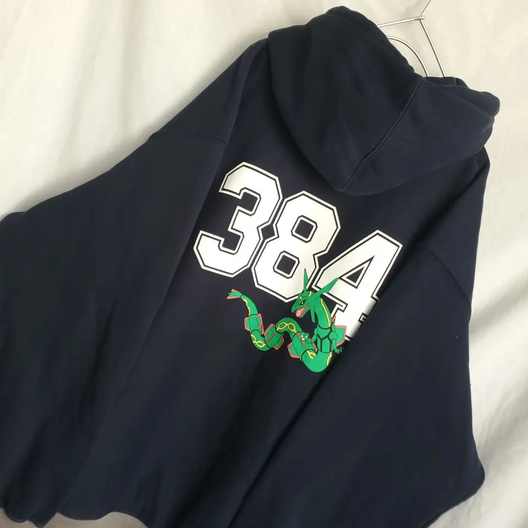 GU Pokemon Rayquaza Heavyweight Hoodie XL Navy Game