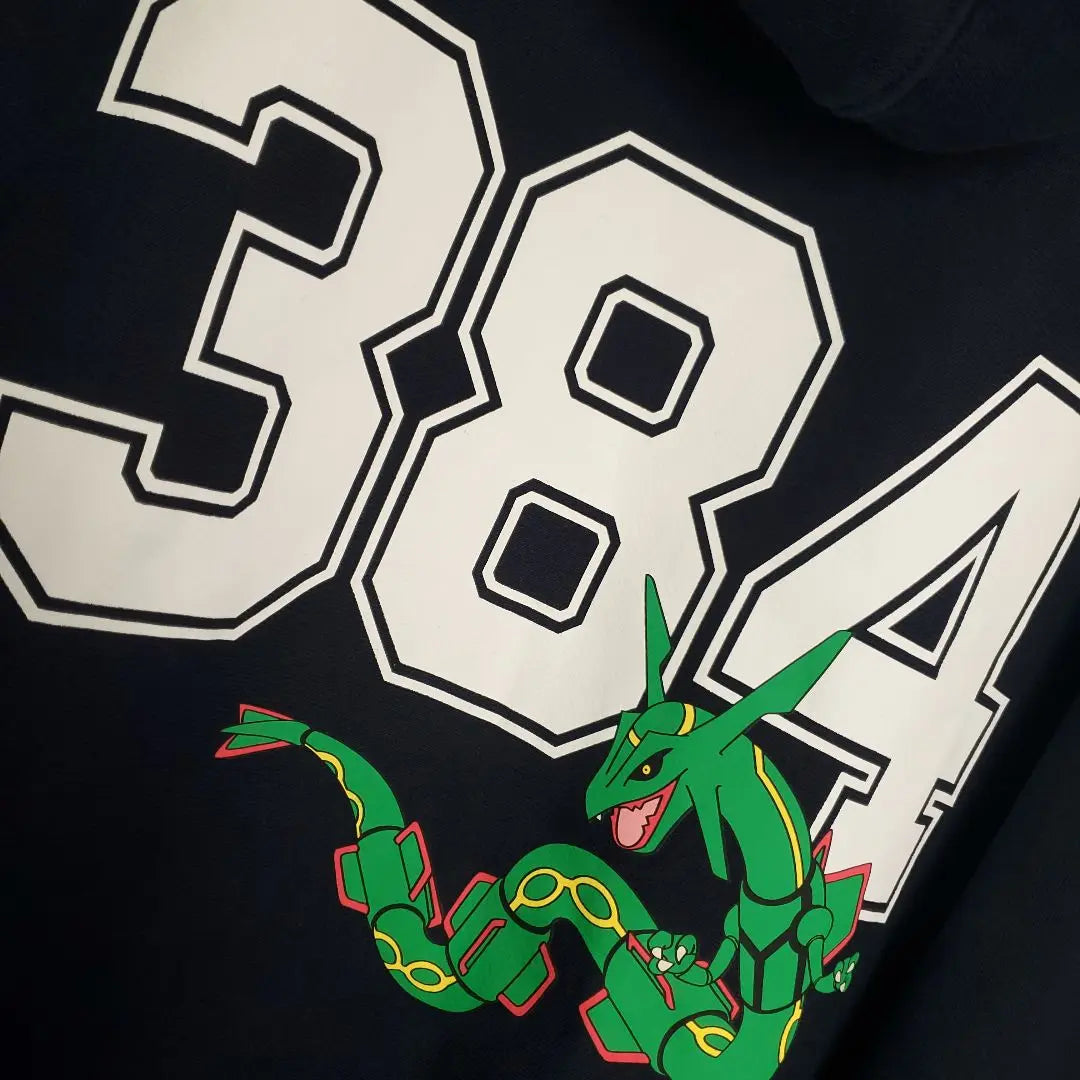 Sudadera con capucha de peso pesado GU Pokemon Rayquaza XL Navy Game