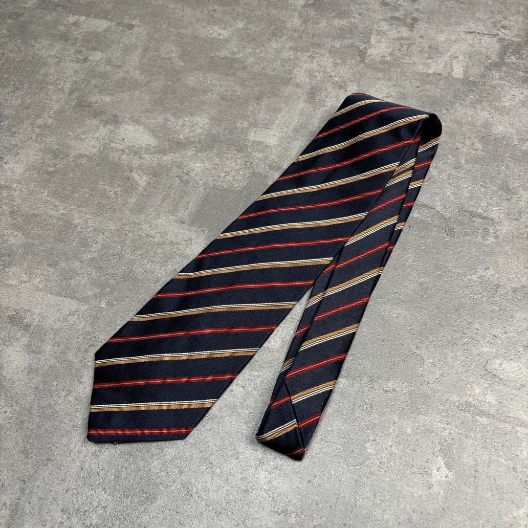 SHIRT MAKER regimental navy necktie