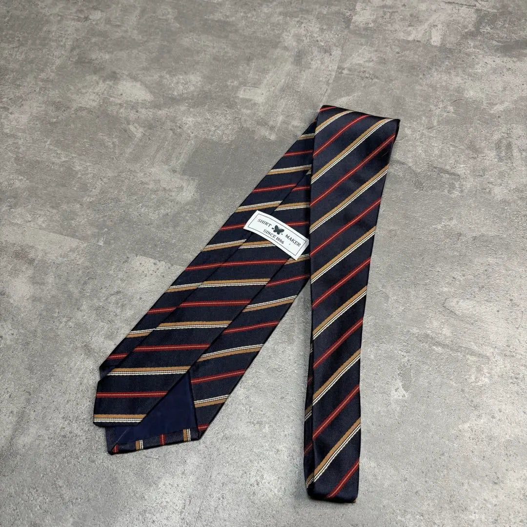 SHIRT MAKER regimental navy necktie