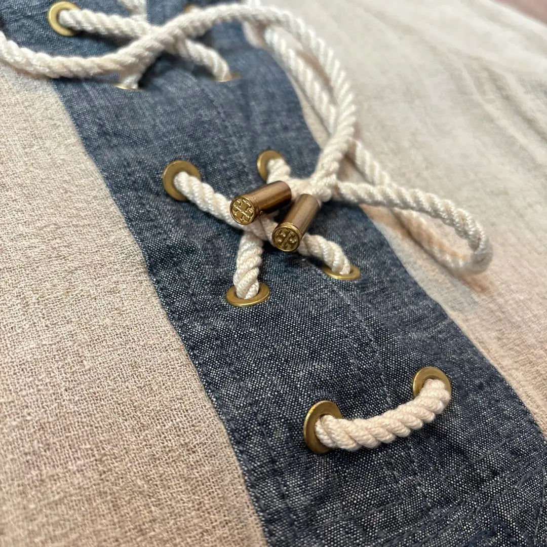 Tory Burch Tops Denim Gold Button Linen