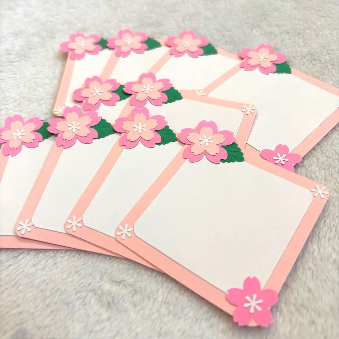 Tarjeta con mensaje perforada para manualidades Sakura Spring, 10 piezas, hecha a mano