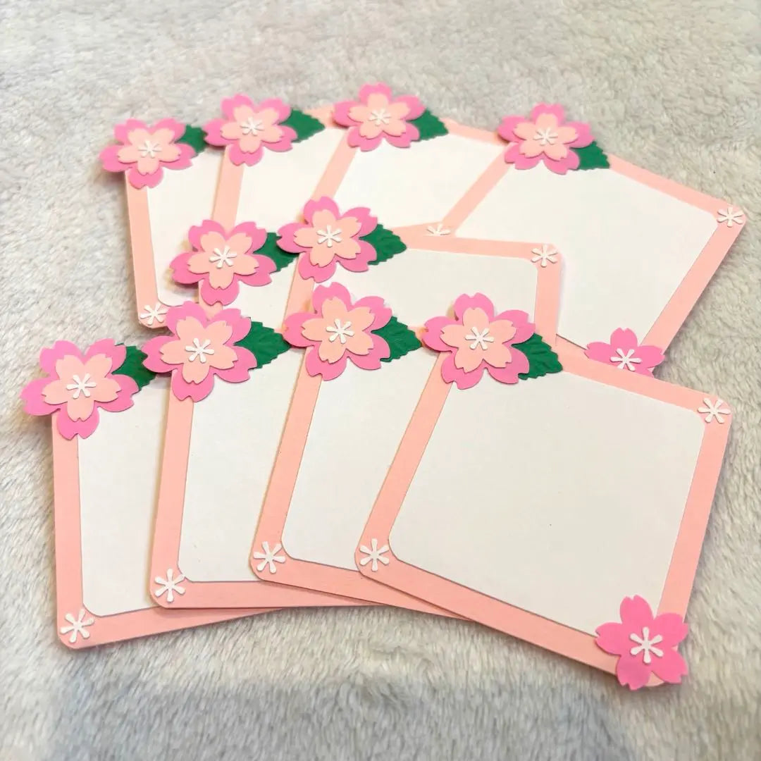 Tarjeta con mensaje perforada para manualidades Sakura Spring, 10 piezas, hecha a mano