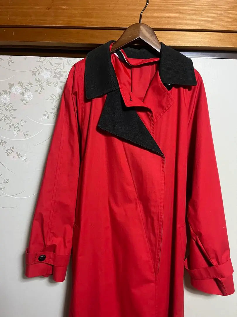 Used clothes red -black bai -collar trend coat London fog | 古着　赤黒バイカラートレンチコート　LONDON FOG