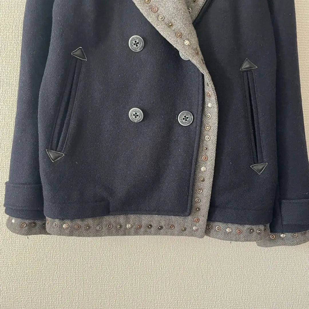 Abrigo de capas Ungrid Peacoat Navy Gray M